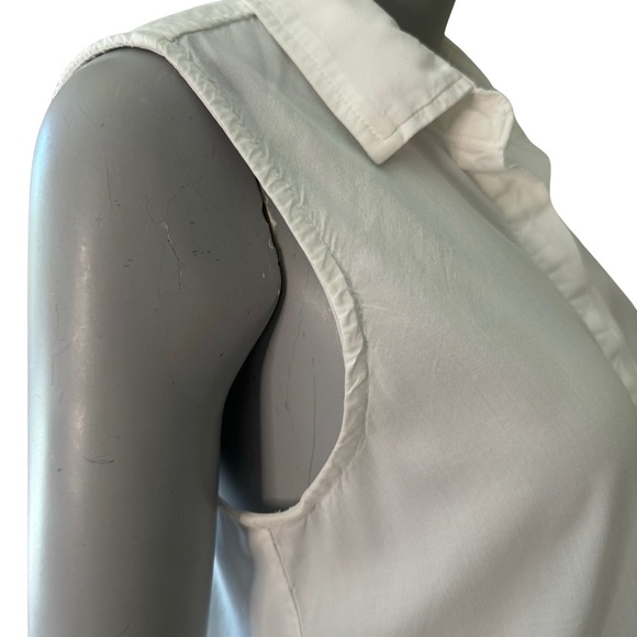 BELLA DAHL Button Front Split Back White Blouse Top Tencel Size XS - Picture 15 of 16
